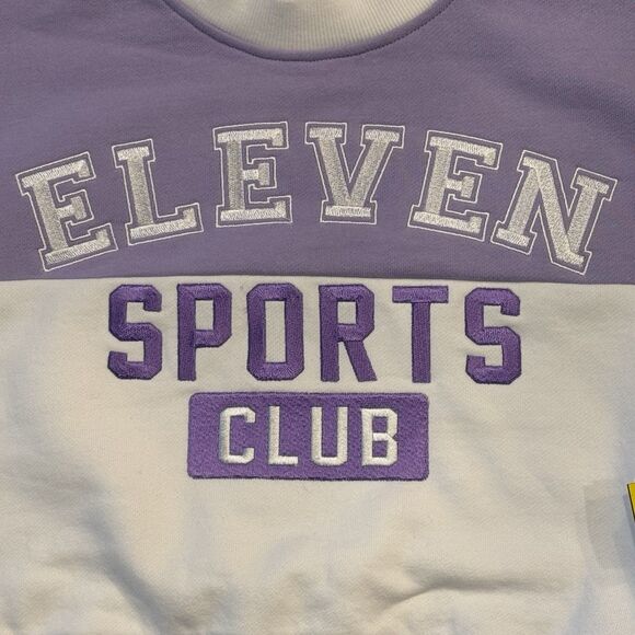 Eleven Venus Williams Collegiate Sweatshirt Womens Small Tennis Top White Purple - Picture 4 of 10